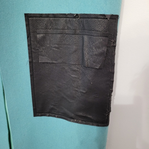 NWT Gracia Women's Longline Belted Vest Size L Turquoise Blue Wool Blend FLAWED - Picture 7 of 16